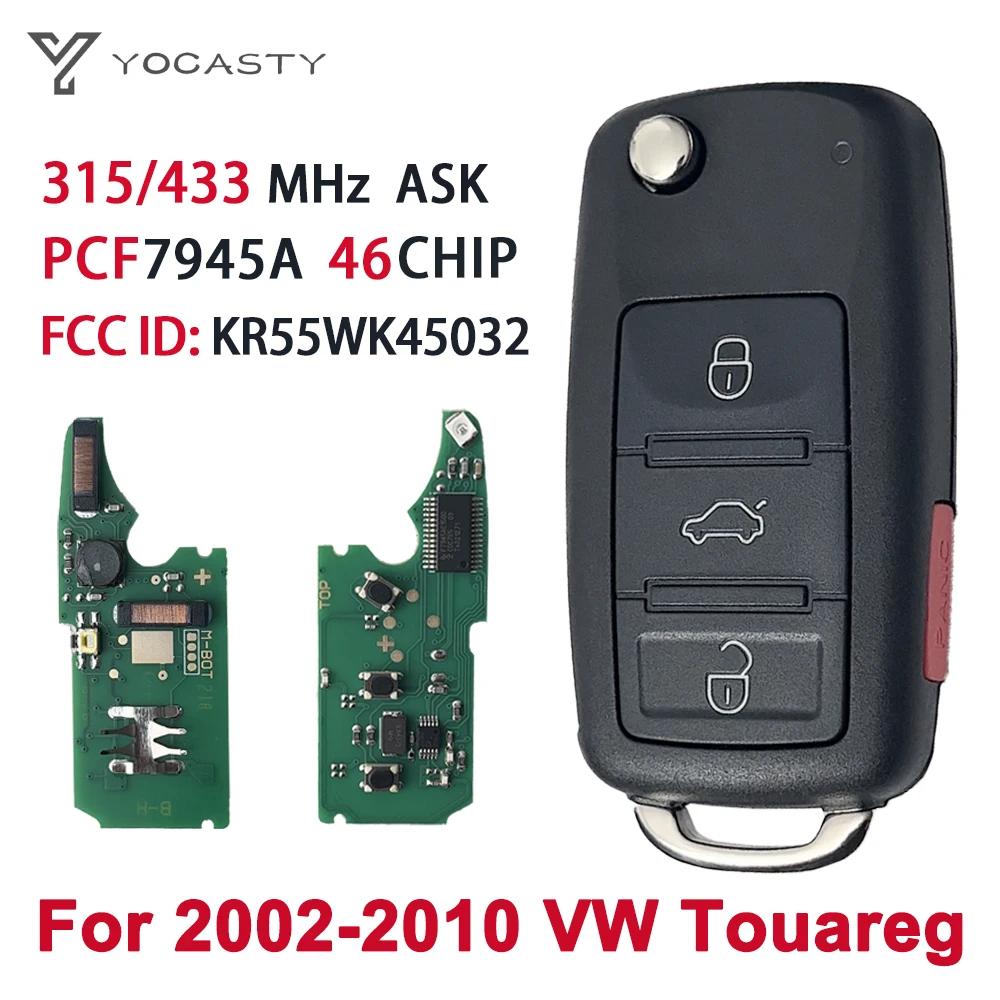 YOCASTY 2002 2010 ٰ VW Ʒ KR55WK45032   ø Ʈ ڵ Ű, PCF7945A ID46 Ĩ, 4 ư 433, 315 MHz
